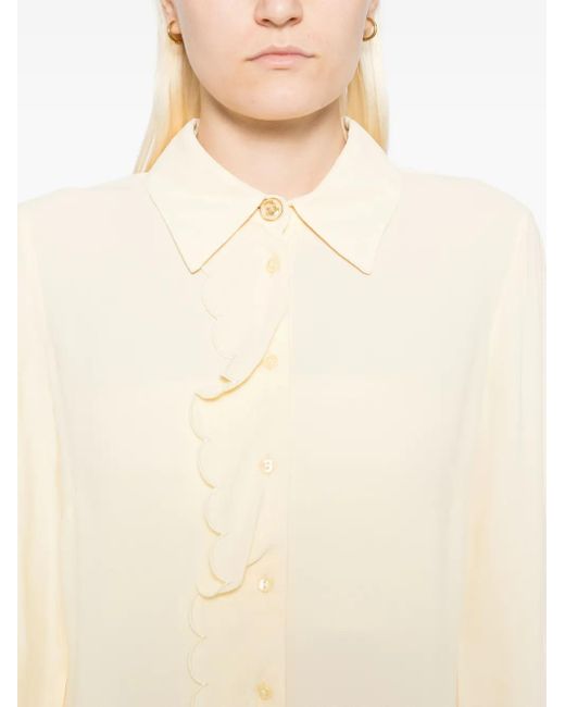Elisabetta Franchi Natural Scallop-Embroidered Shirt