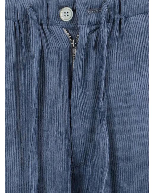 MYTHINKS Blue Pantalon Droit À Lien De Resserrage