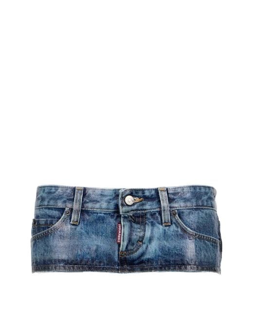 DSquared² Blue Iced Wash Hot Denim Mini Skirt