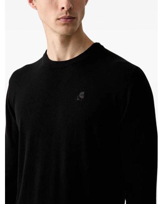 Karl Lagerfeld Black Logo-Embroidered Sweater for men