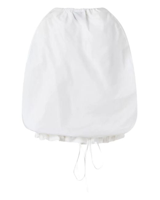 Pinko White Drawstring-Detail Top