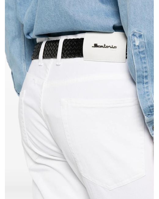 Sartorio Napoli White Logo-Patch Trousers for men
