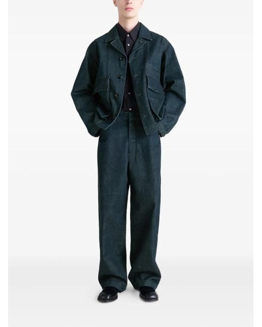 Lemaire Blue Maxi Workwear Adjustable-Strap Jeans for men
