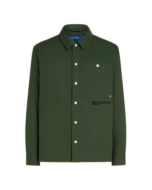 KARL LAGERFELD メンズ グリーン オーバーシャツ