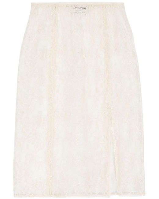 Zadig & Voltaire White Justicia Floral-lace Skirt