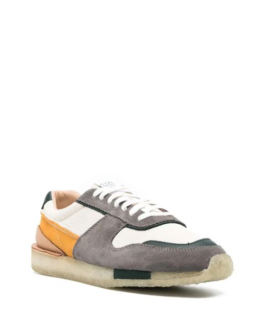 Clarks Gray Colour-block Panel Sneakers for men