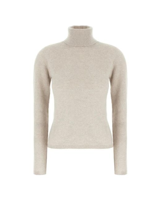Vanisé White Roll-Neck Ribbed-Trim Sweater