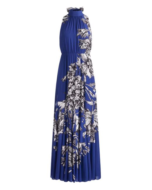 Abito Lungo A Fiori di Alice + Olivia in Blue