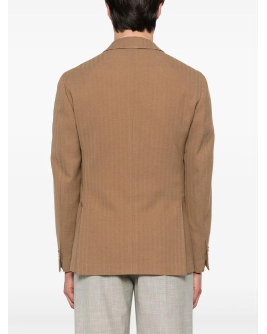 Lardini Brown Herringbone Blazer for men