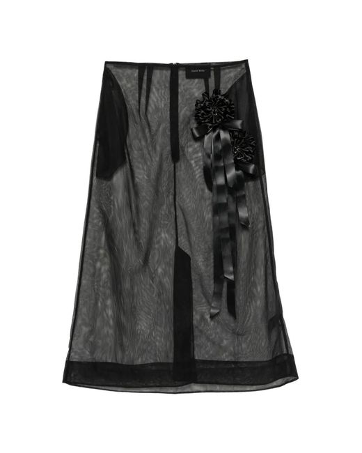 Simone Rocha Black Ribbon Rosette Ripple Skirt