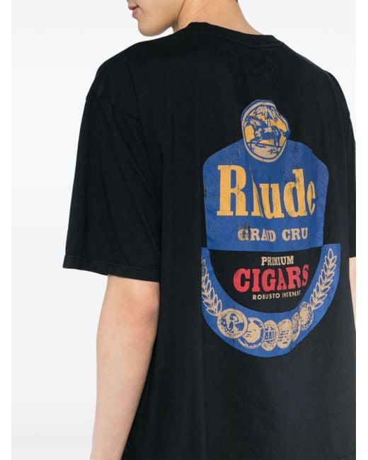 T-shirt Grand Cru Cigars di Rhude in Black da Uomo
