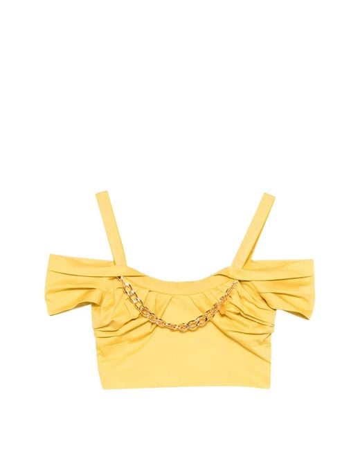 Elisabetta Franchi Yellow Sun Cotton Top