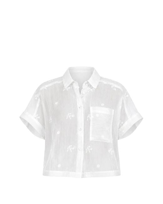 Pharaoh White Zoey Embroidered Shirt