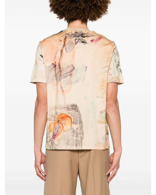 Paul Smith Natural Illustration-print Cotton T-shirt for men