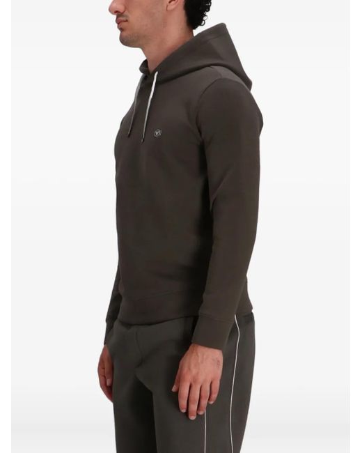 Emporio Armani Brown Logo-Plaque Hoodie for men