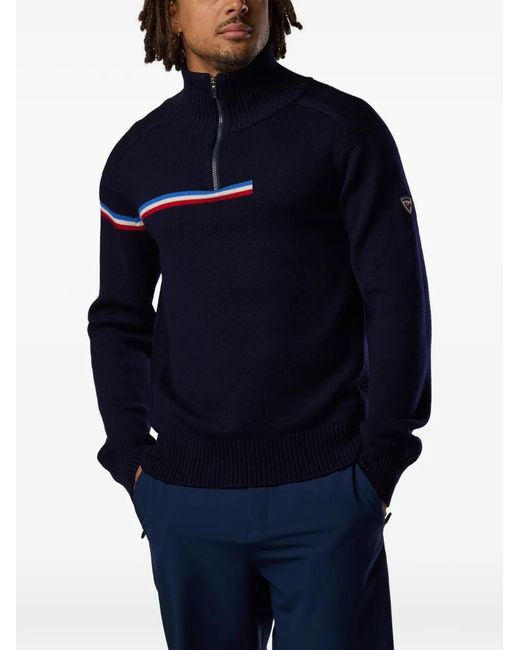 Rossignol Blue Odysseus Half-Zip Merino Sweater for men