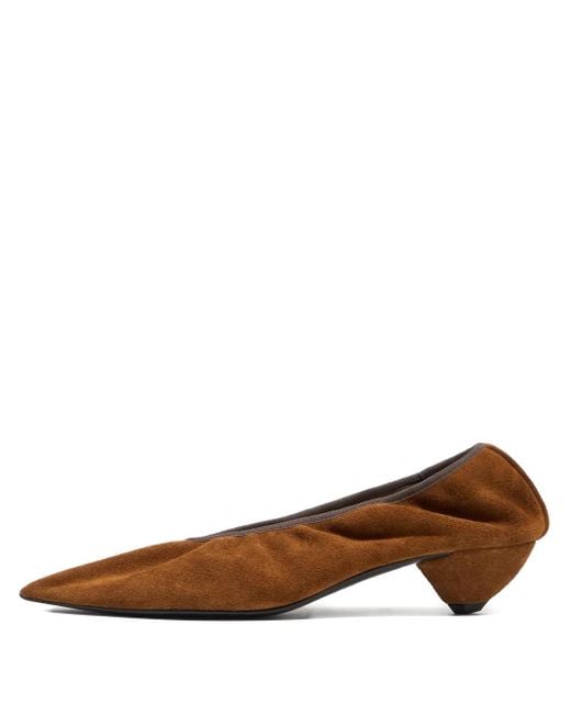 Bimba Y Lola Brown Suede Pointed-Toe Pumps