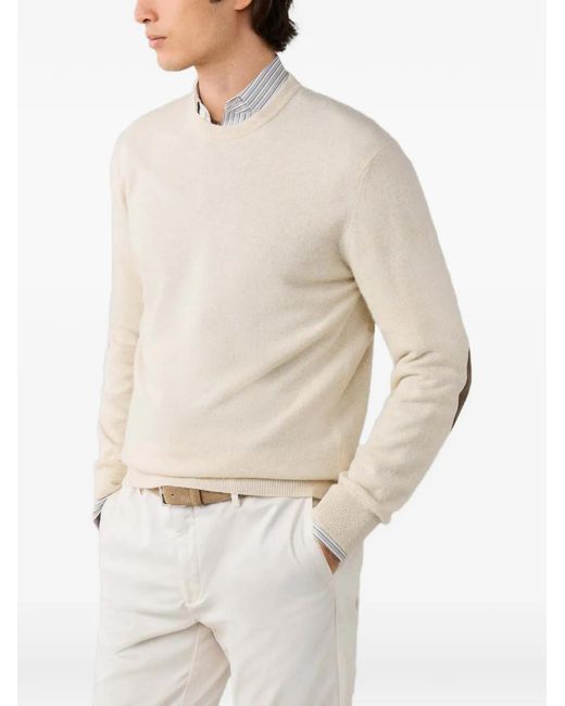 Hackett Natural Elbow-Patch Knit for men