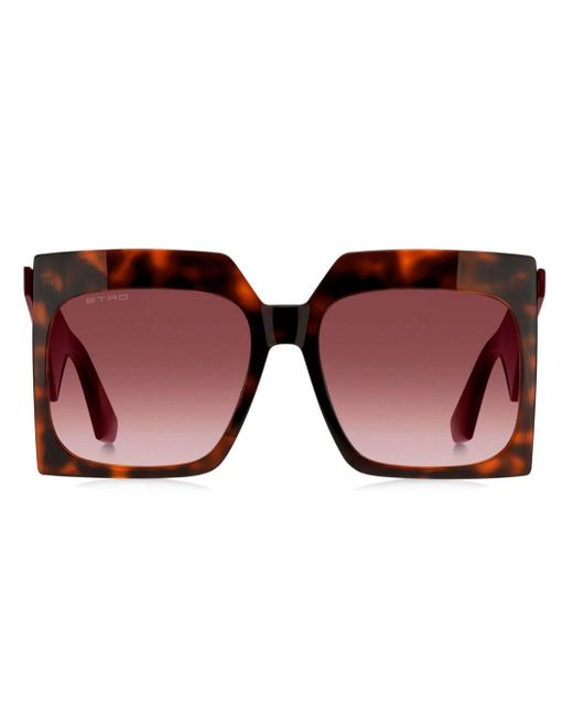 Etro Red Tailoring Oversize-frame Sunglasses