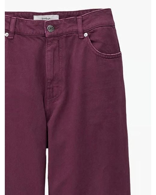 Ba&sh Purple Logo-Engraved Rivet Jeans