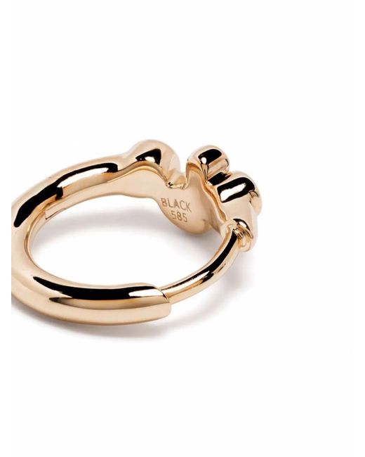 Maria Black White 14Kt Elena Diamond Huggie Hoop