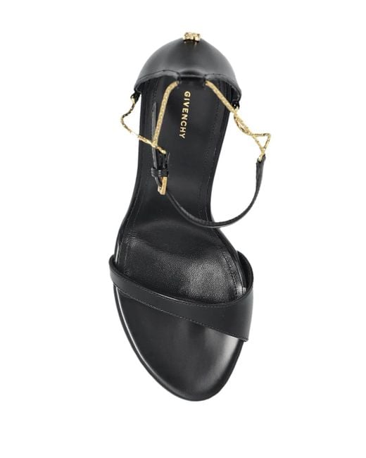 Givenchy Black Liquid Leather Sandals