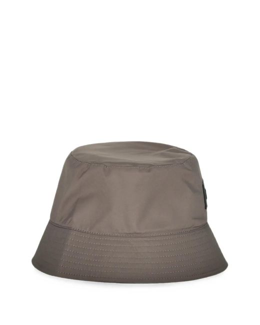 Moorer Gray Logo-Patch Bucket Hat for men