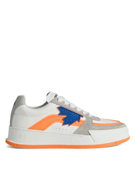 DSquared² Blue Canadian Panelled Leather Sneakers for men