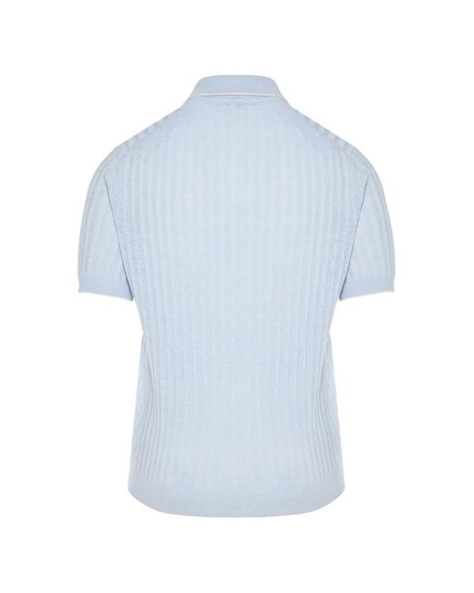 Fedeli Blue Pull À Manches Courtes for men