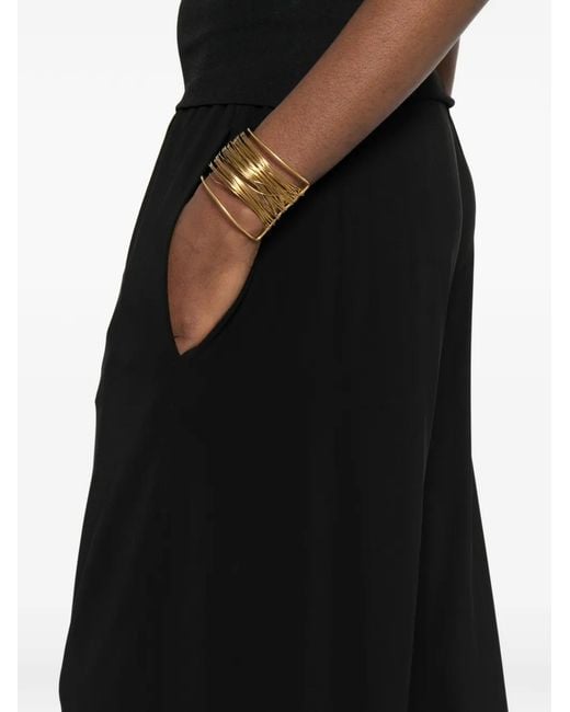 Nanushka Black Barrel Leg Elasticated Trousers