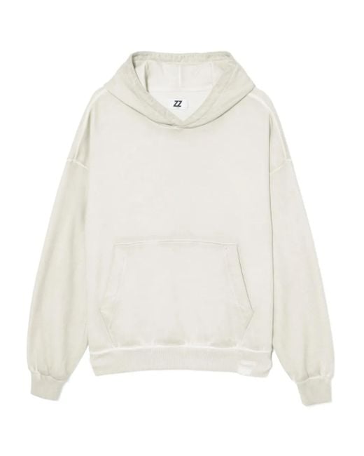 Izzue White Appliqué-Detail Cotton Hoodie for men