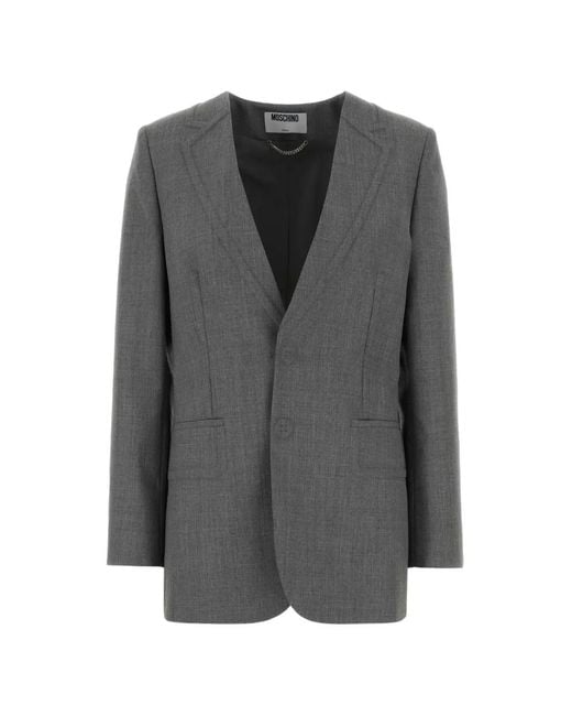 Moschino Gray Lapel Blazer