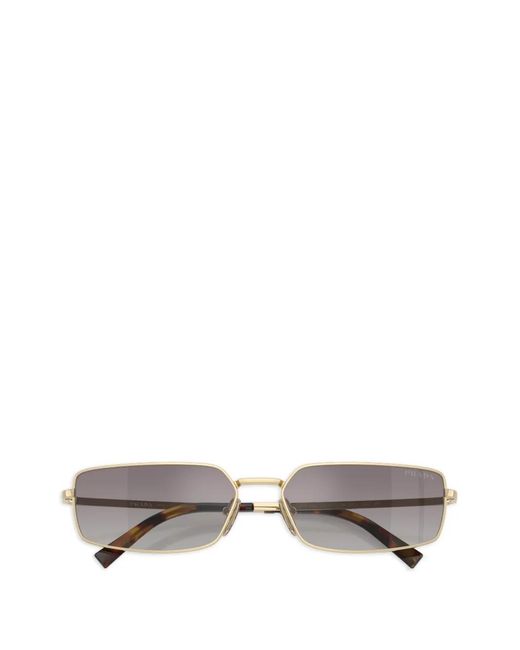 Prada White Rectangle-Frame Sunglasses