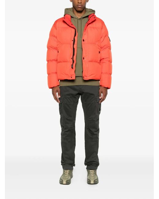 Stone Island Orange Down Jackets for men