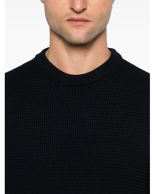 Canali Black Waffle-Knit Sweater for men