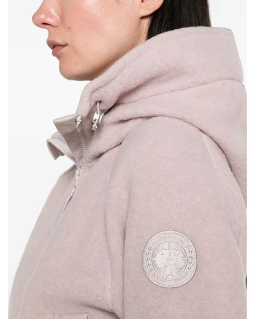 Canada Goose Pink Logo-Patch Zip-Up Jacket