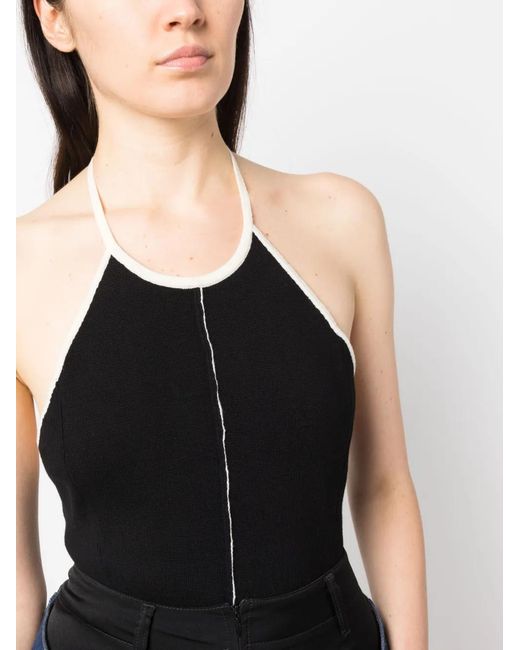 Sunnei Black Halterneck Knitted Top