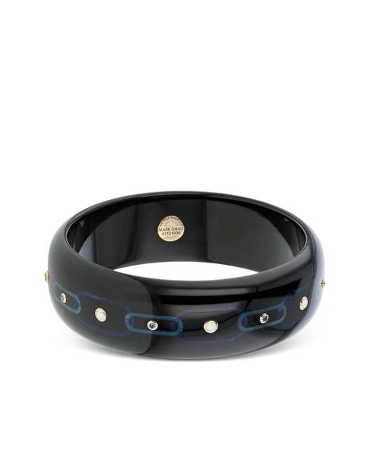 Mark Davis Black 18K Sapphire Bakelite Bangle