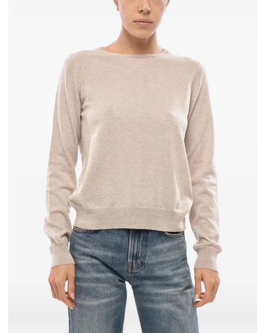 Malo White Crew-Neck Sweater