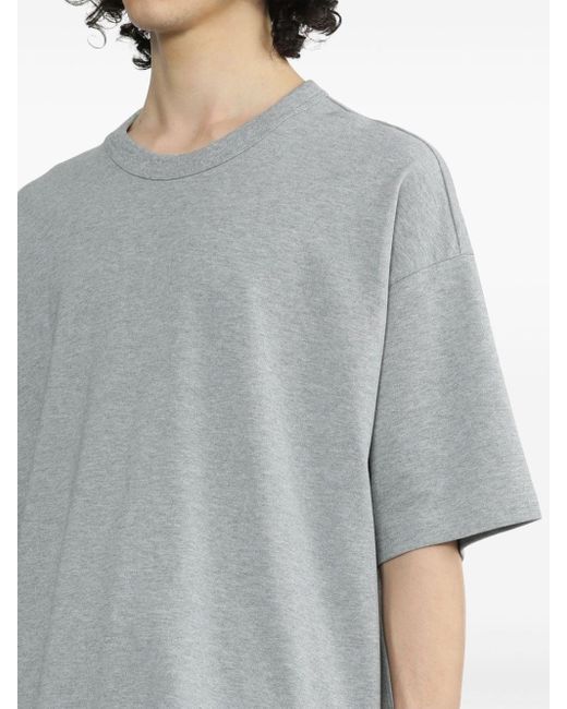 Chocoolate Gray Logo-patch Cotton T-shirt for men