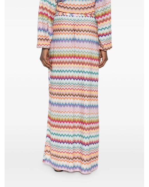 Missoni Red Zigzag Palazzo Pants