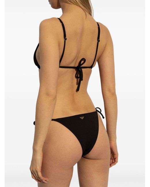 Emporio Armani Black Logo-print Bikini Set
