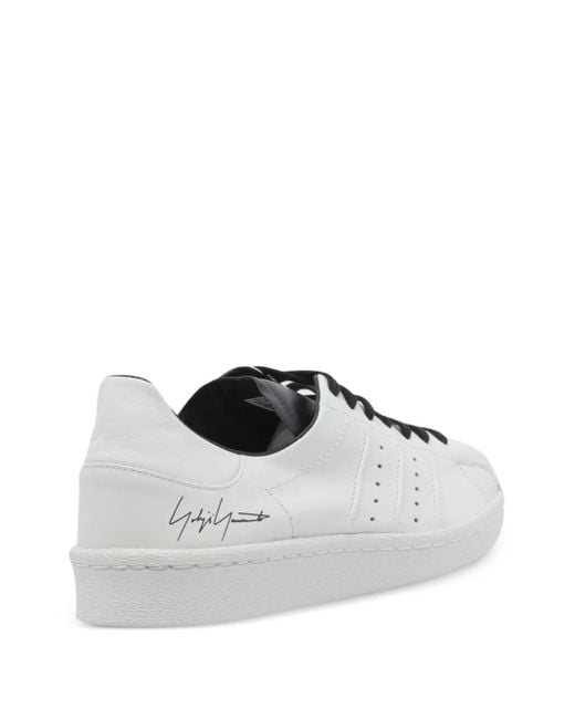 Y-3 Gray Superstar Perforated-Detail Logo Sneakers