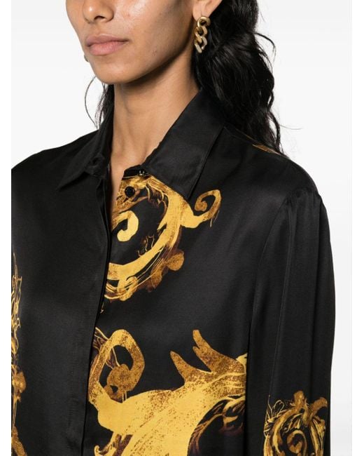 Camicia con stampa Chain Couture di Versace in Black