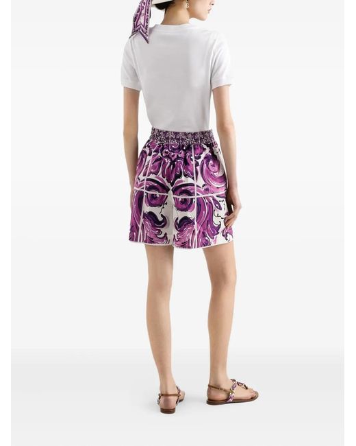 Dolce & Gabbana Purple Patterned Shorts