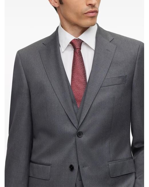 Boss Blue Single-Breasted Fitted Blazer for men