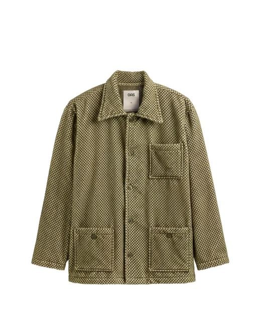 Oas Green Poblano Dandy Checkered Jacket for men