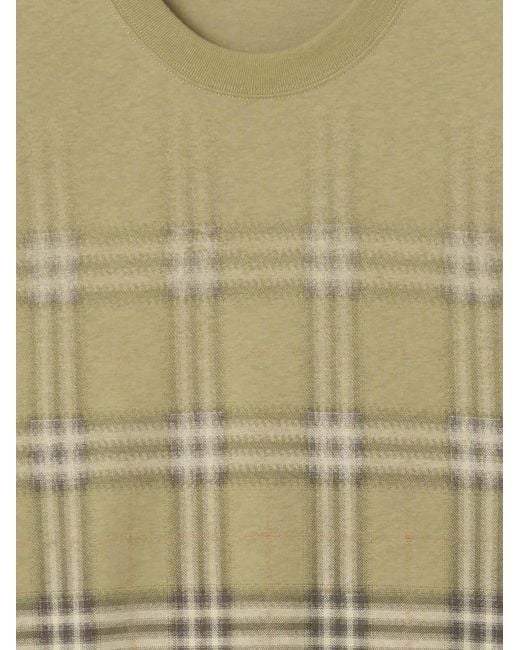 Burberry Check T-Shirt Met Kleurverloop in het Green voor heren