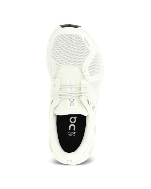 On Shoes White Cloud 6 Wide Sneakers