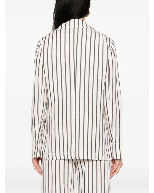 Pennyblack White Striped Notched Blazer